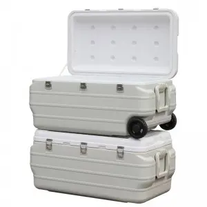 KY507B 170L Large Ice Chest Chilly Bin Plastic Trolley Cooler Box With Wheels For Fishing Camping
