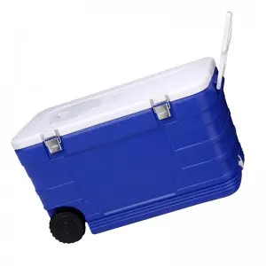 KYL52 52L Blue Color wheeled Outdoor Picnic Camping Ice chest Cooler Box
