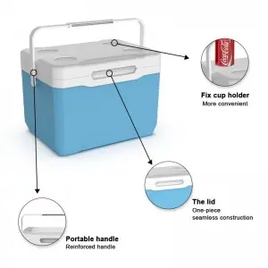 KOOLYOUNG  New Arrival 13L custom-made logo pp insulin small capacity portable commercial cooler box with hard handle for camping travel
